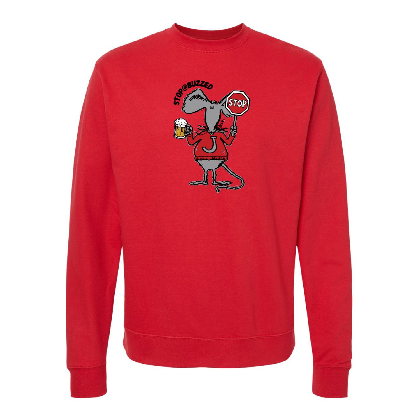Stop @ Buzzed Independent Trading Co. Unisex Midweight Crewneck Sweatshirt